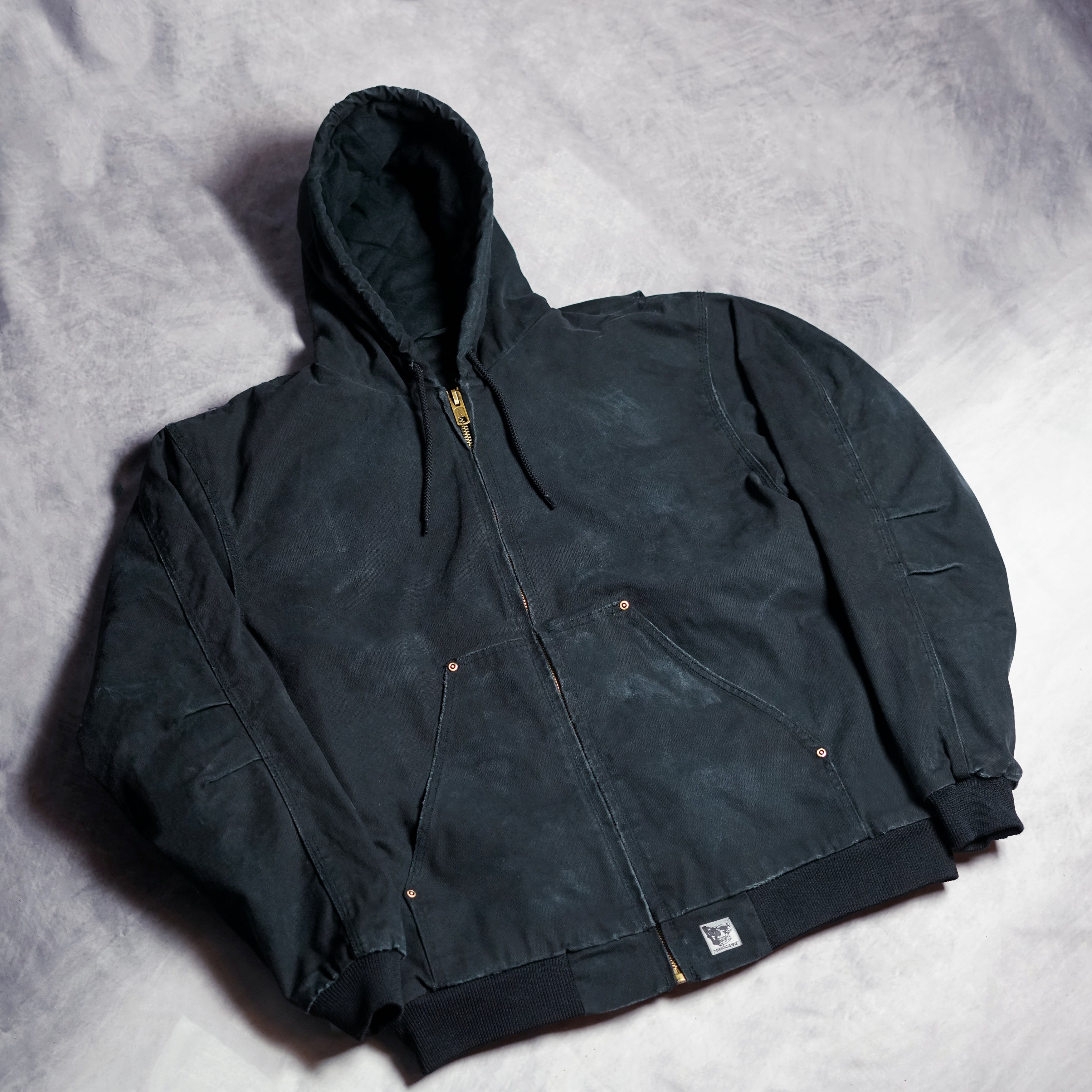"UNION" DISTRESSED WORK JACKET (BLACK)
