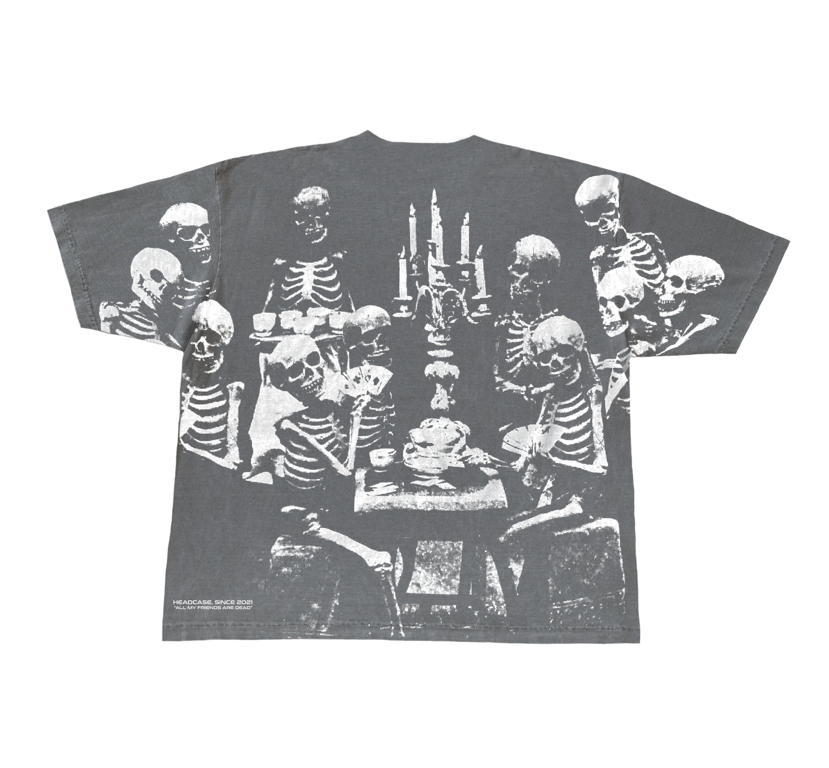 "DEAD FRIENDS" ALL OVER PRINT T-SHIRT (CEMENT)