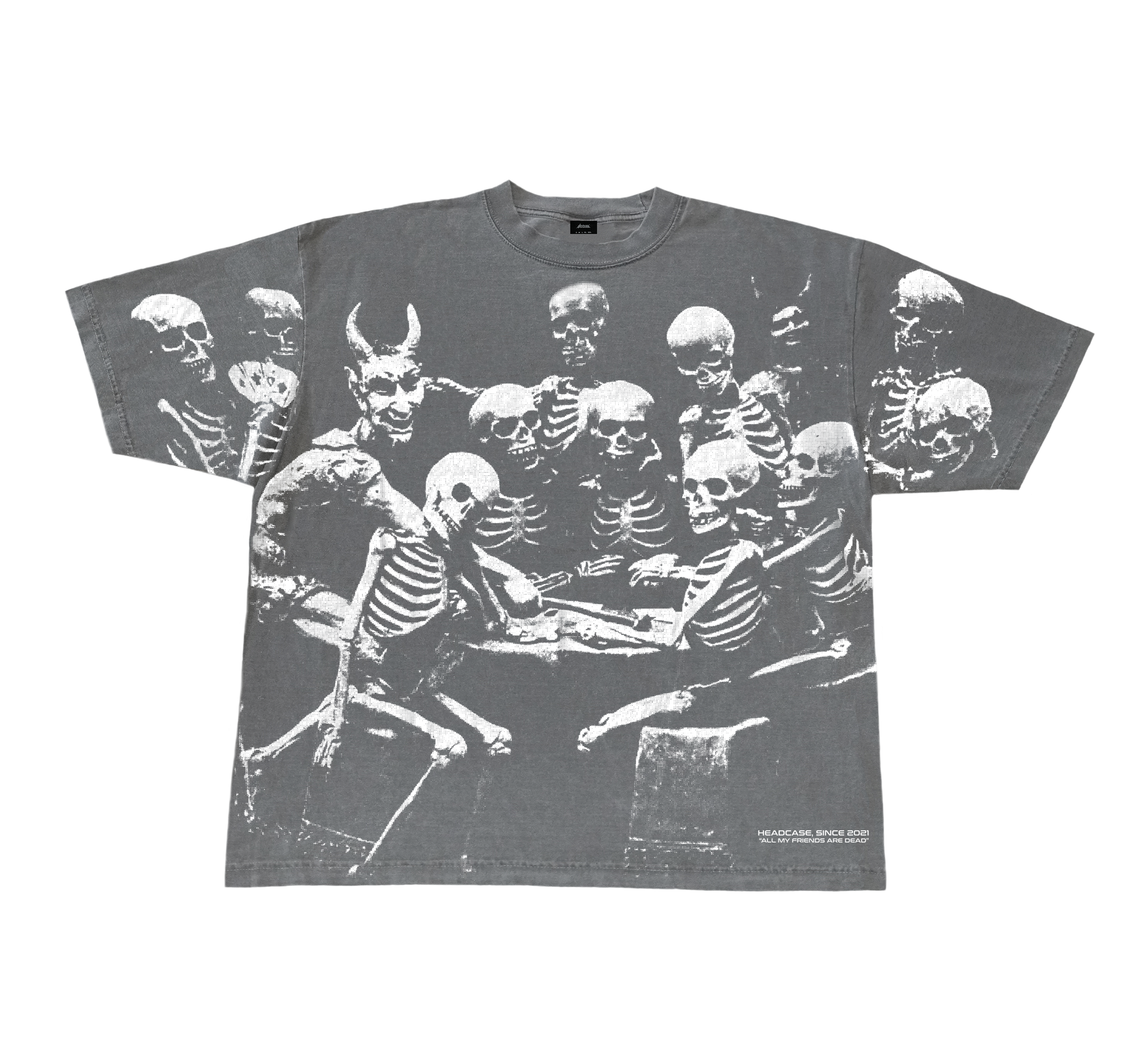 "DEAD FRIENDS" ALL OVER PRINT T-SHIRT (CEMENT)