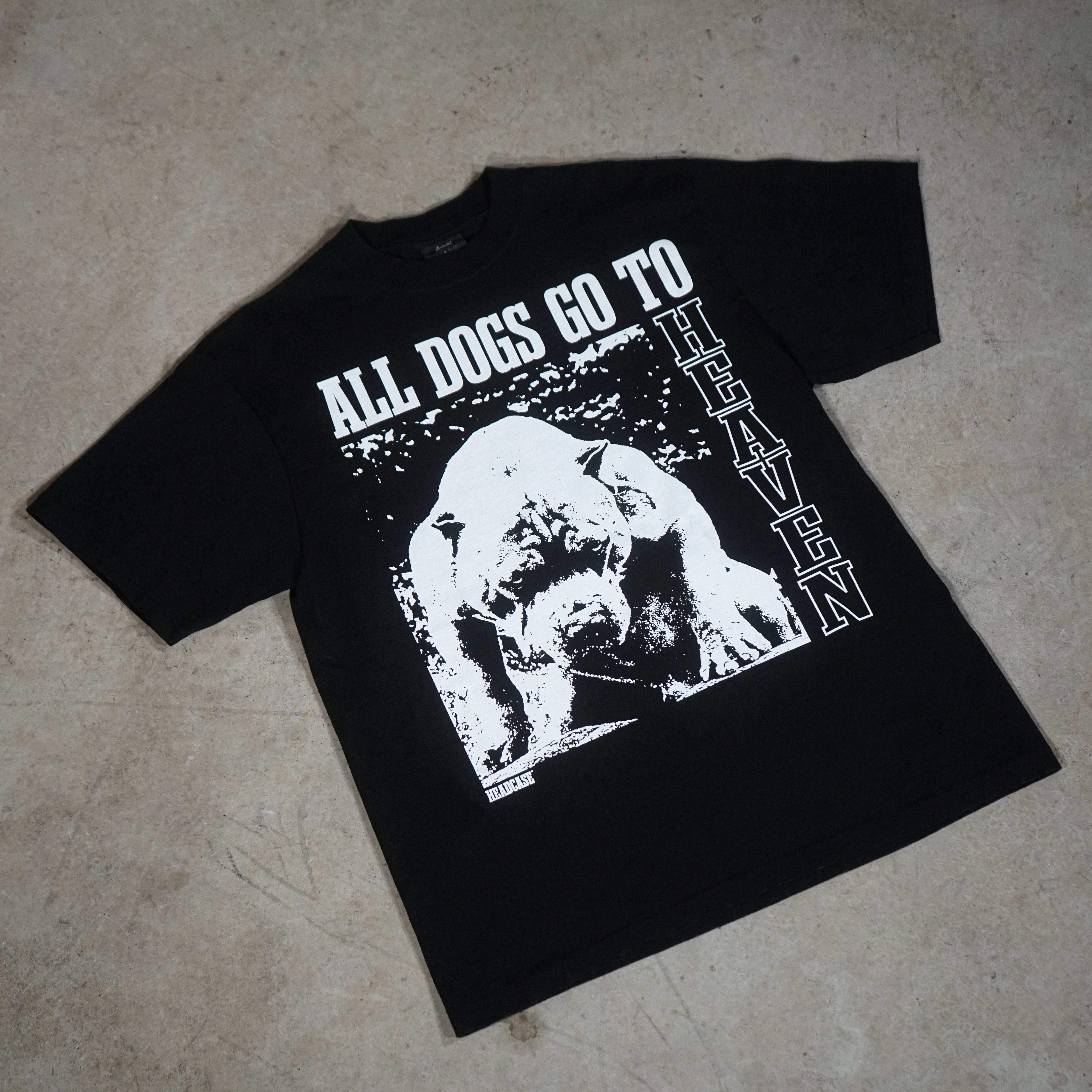 "ALL DOGS GO TO HEAVEN" T-SHIRT (BLACK)