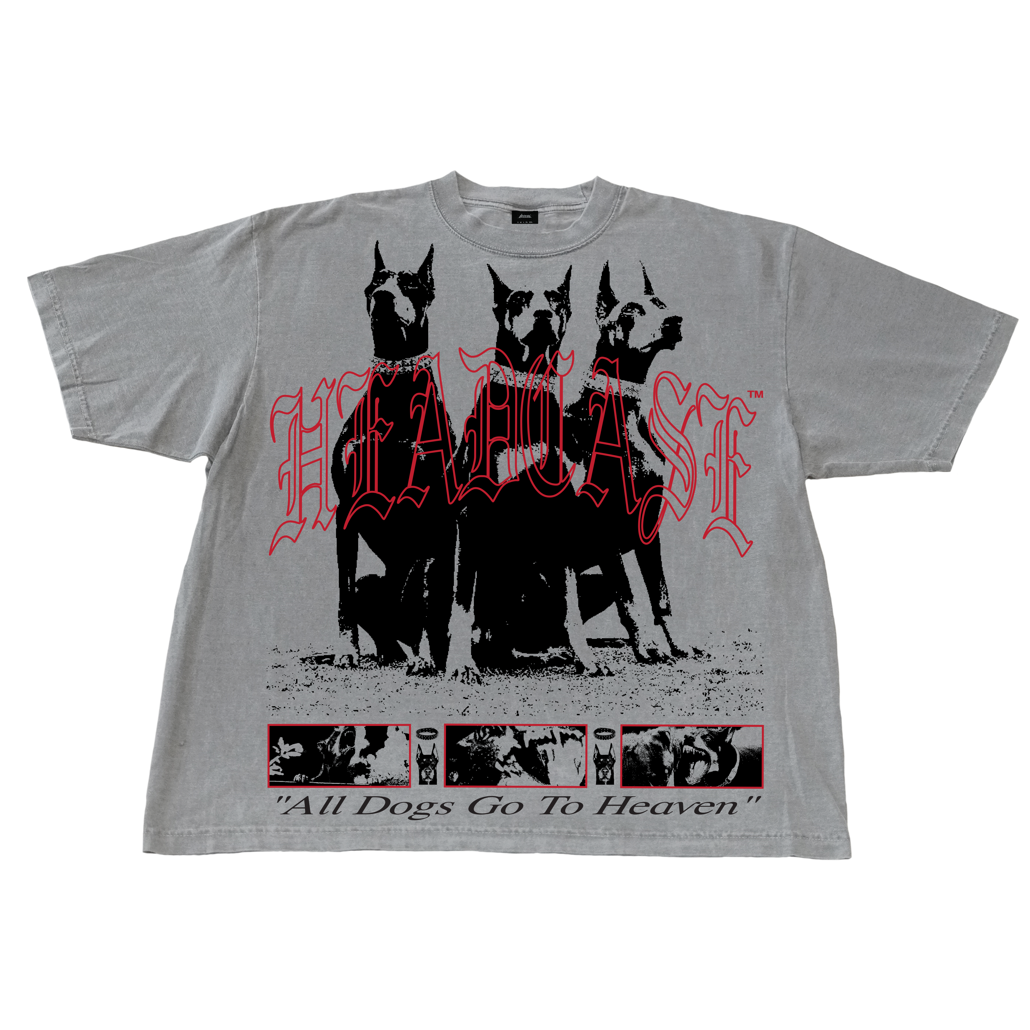 "ALL DOGS GO TO HEAVEN" V2 T-SHIRT (CEMENT)