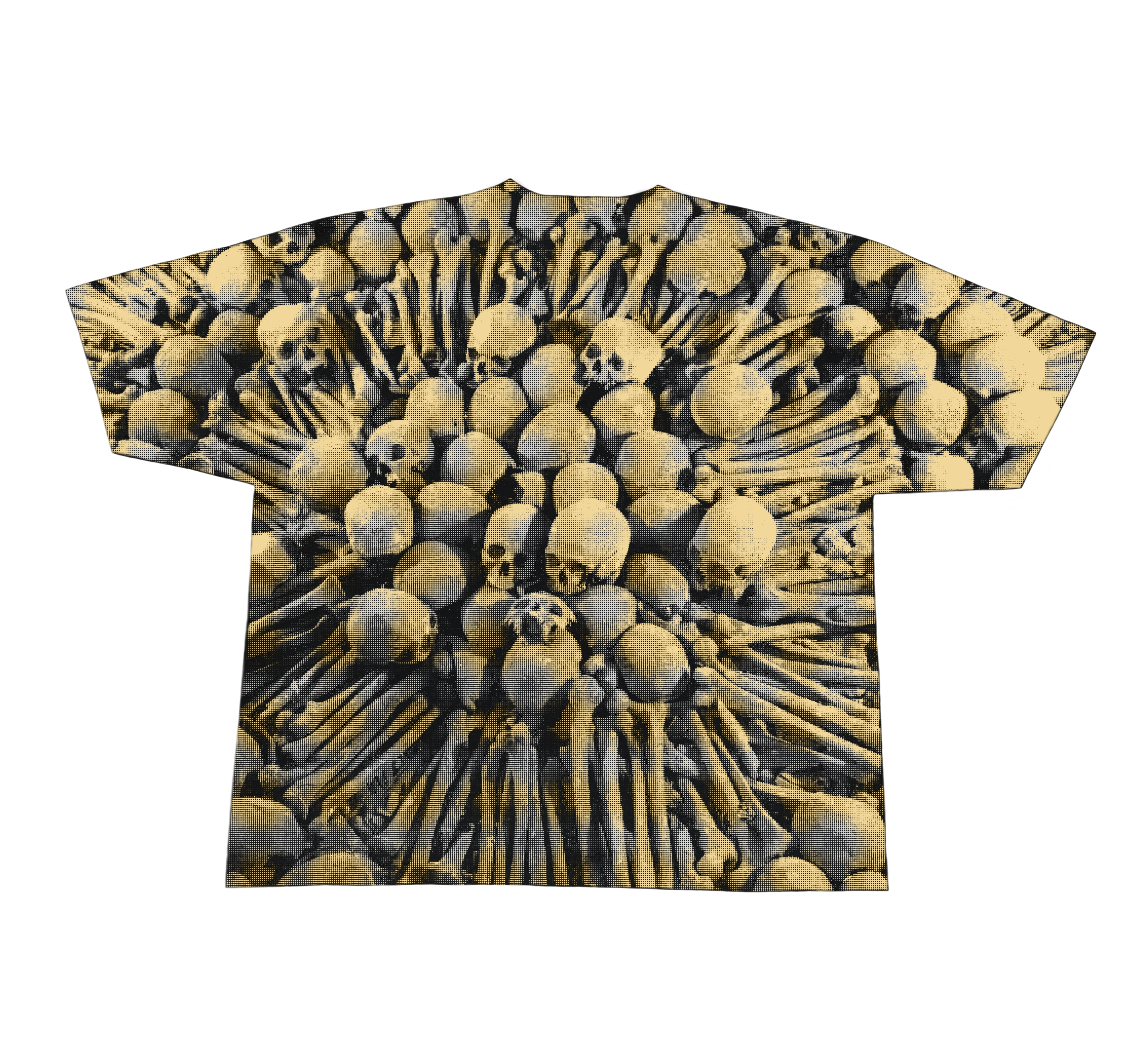 "REMAINS" ALL OVER PRINT T-SHIRT (BLACK)