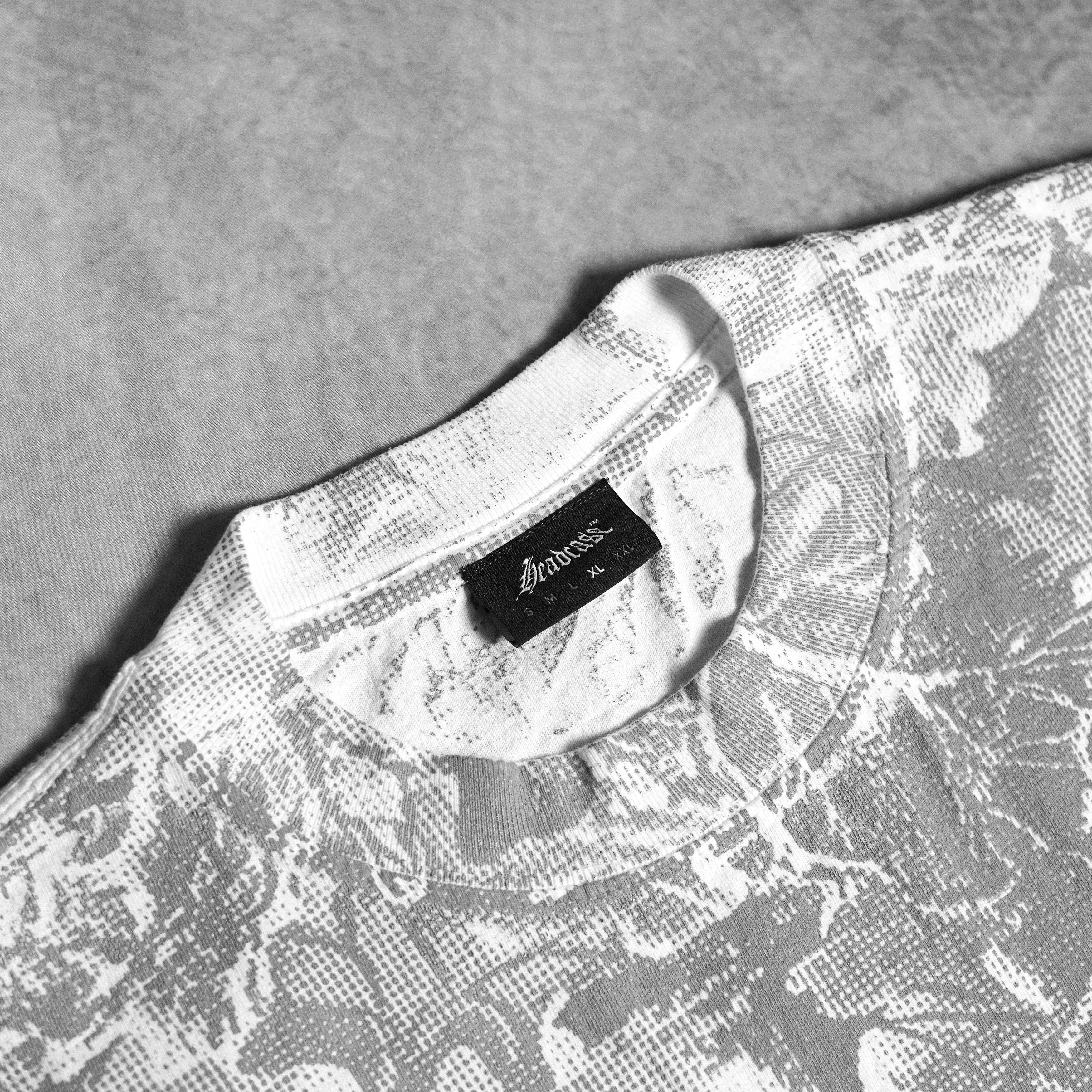 "DEAD-TREE" ALL OVER PRINT T-SHIRT (WHITE)