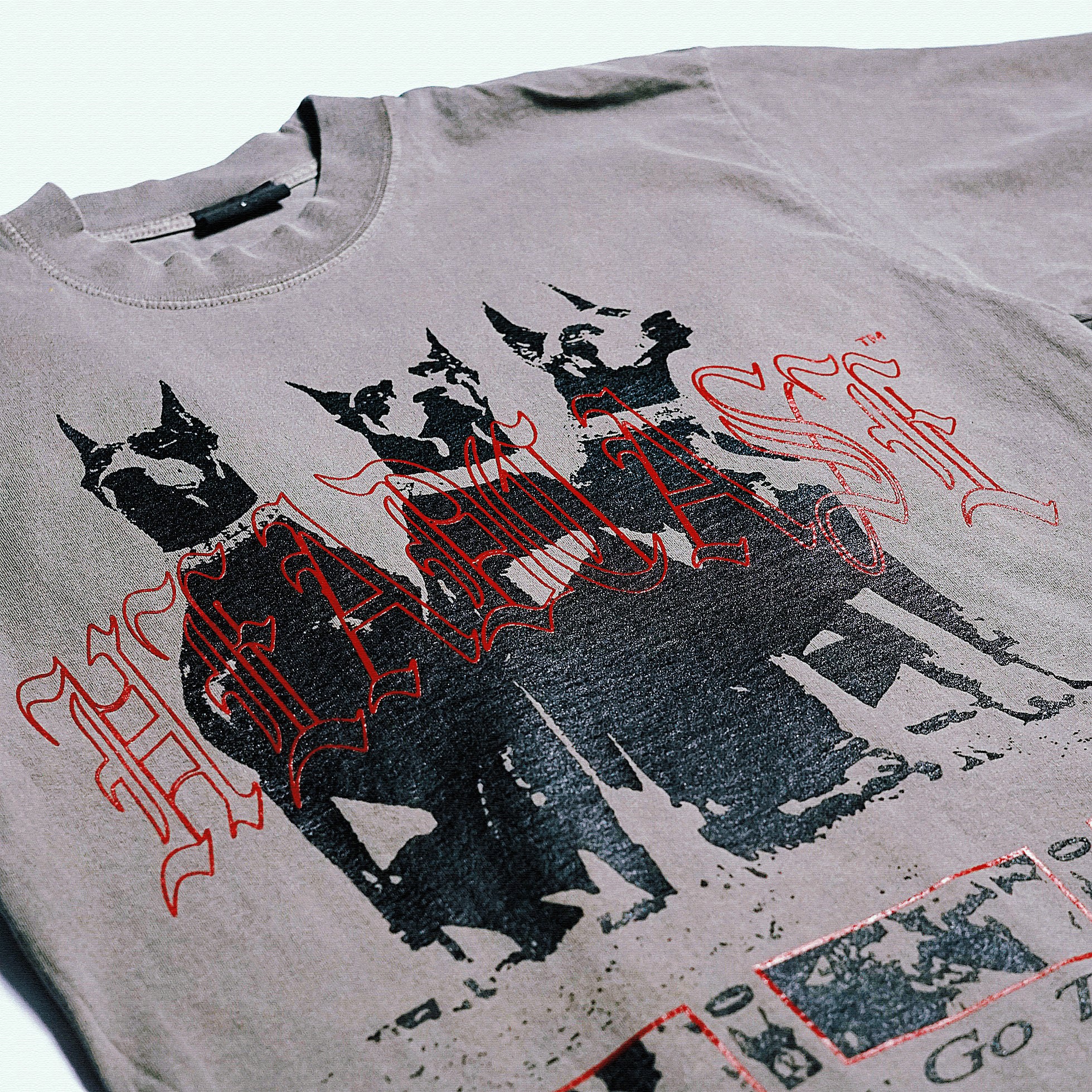 "ALL DOGS GO TO HEAVEN" V2 T-SHIRT (CEMENT)