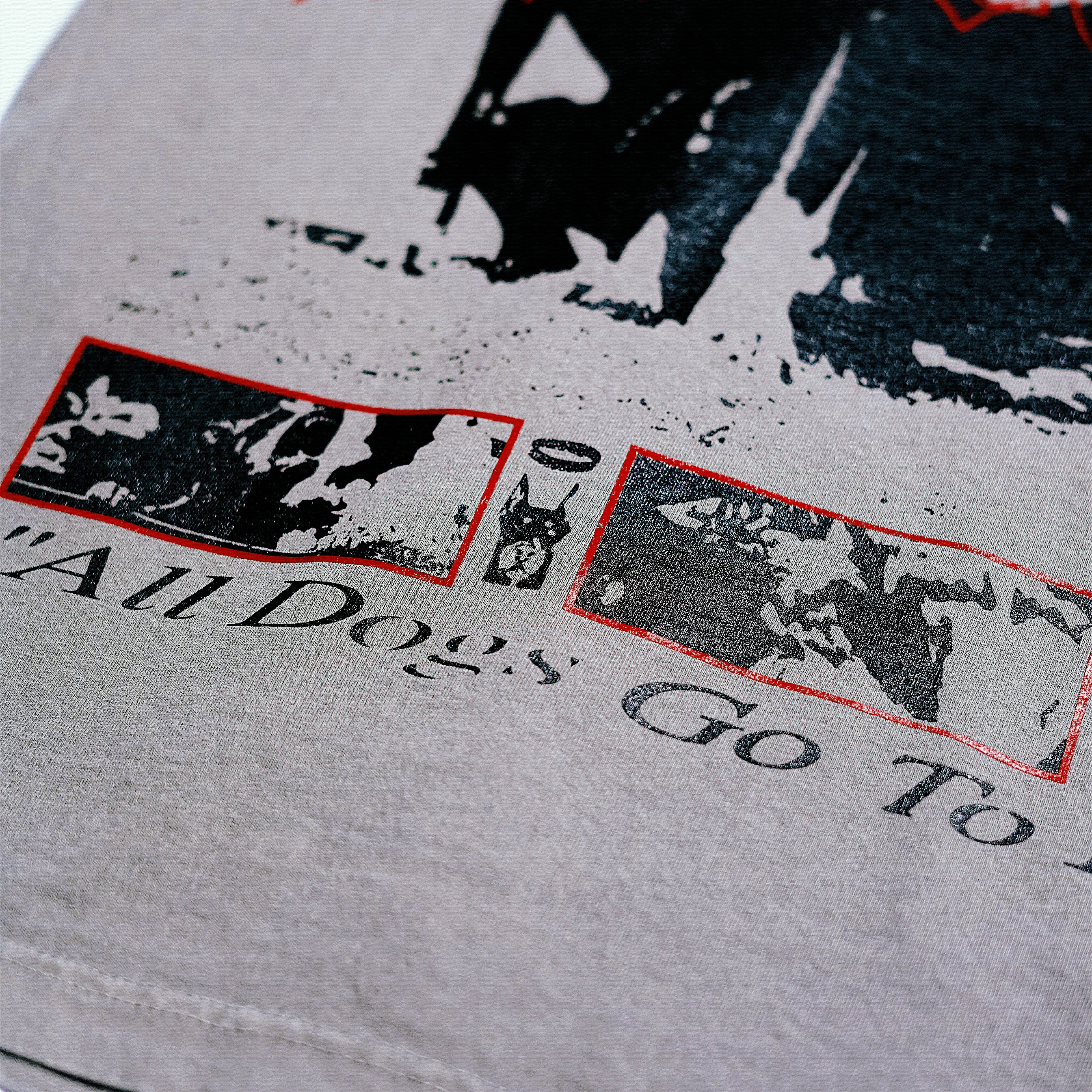 "ALL DOGS GO TO HEAVEN" V2 T-SHIRT (CEMENT)