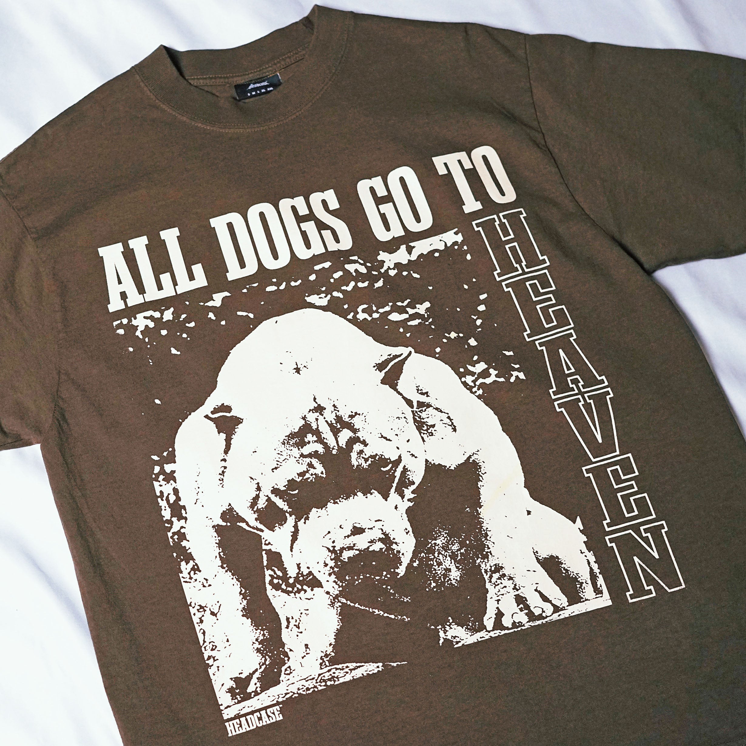 "ALL DOGS GO TO HEAVEN" T-SHIRT (MOCHA)