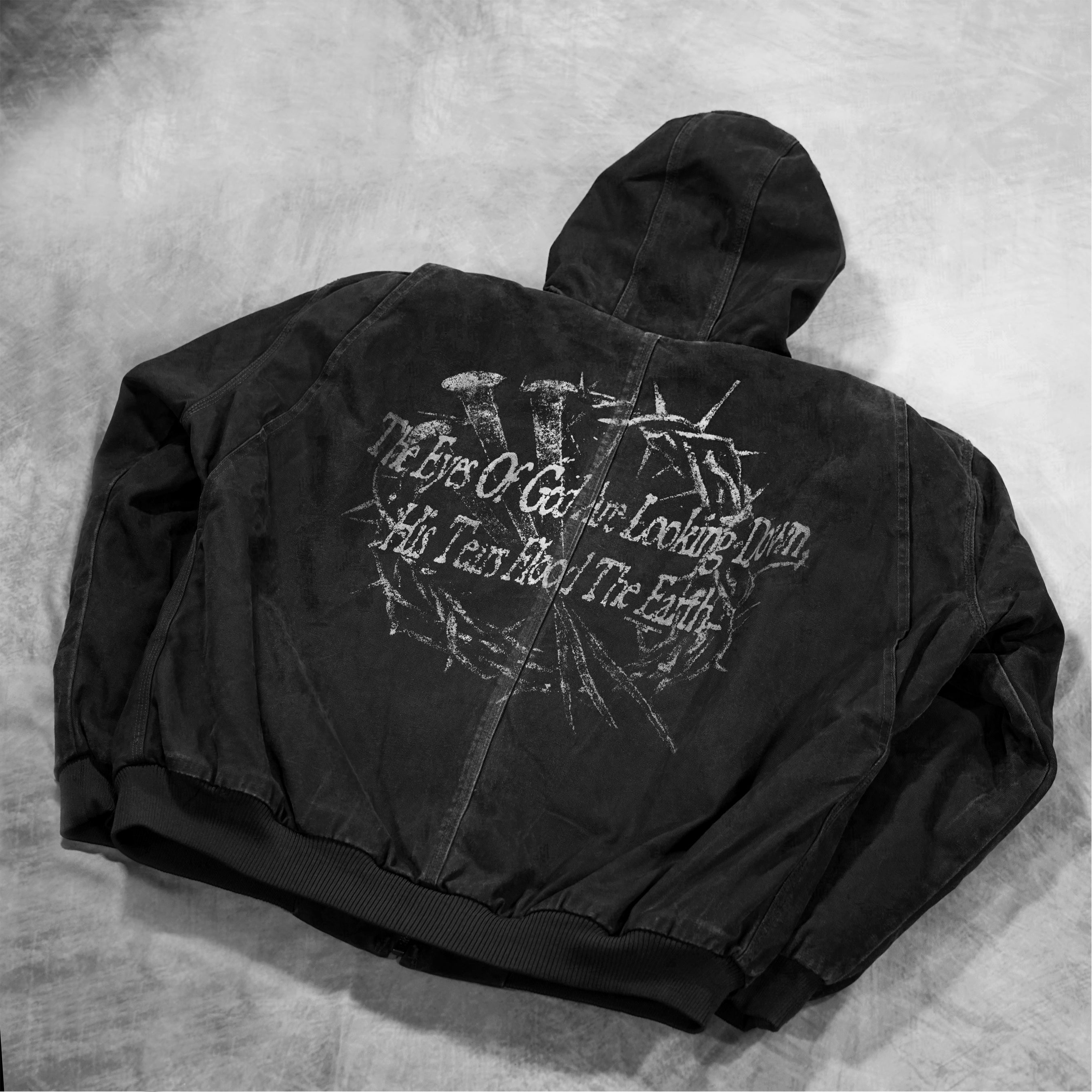 "JESUS WEPT" DISTRESSED WORK JACKET