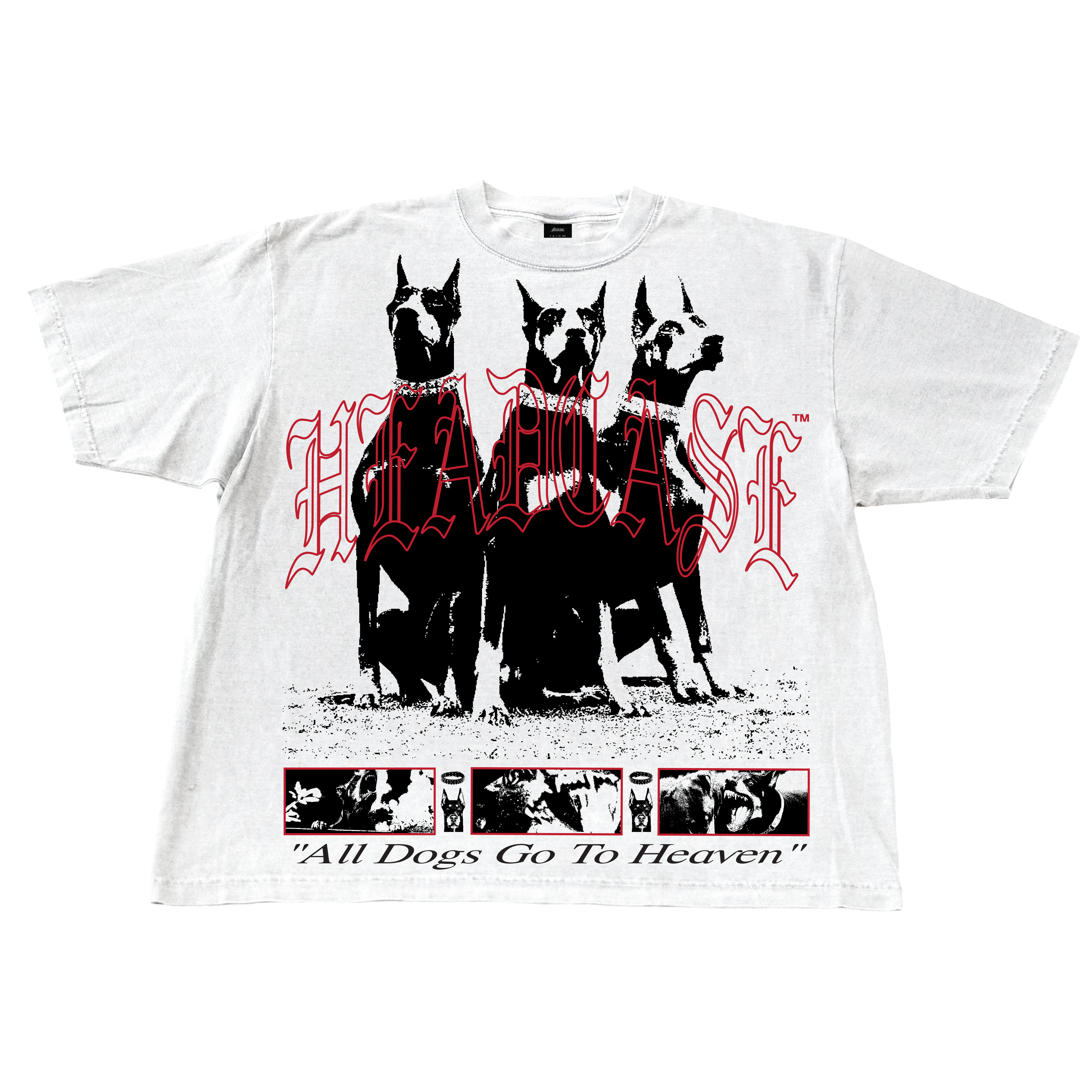 "ALL DOGS GO TO HEAVEN" V2 T-SHIRT (WHITE)