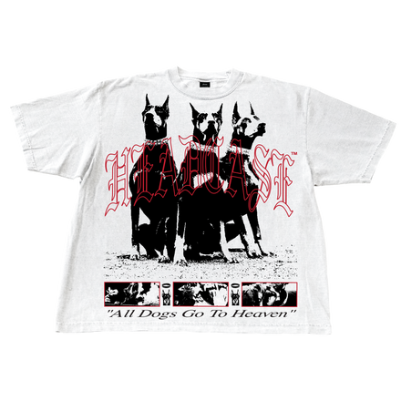 "ALL DOGS GO TO HEAVEN" V2 T-SHIRT (WHITE)