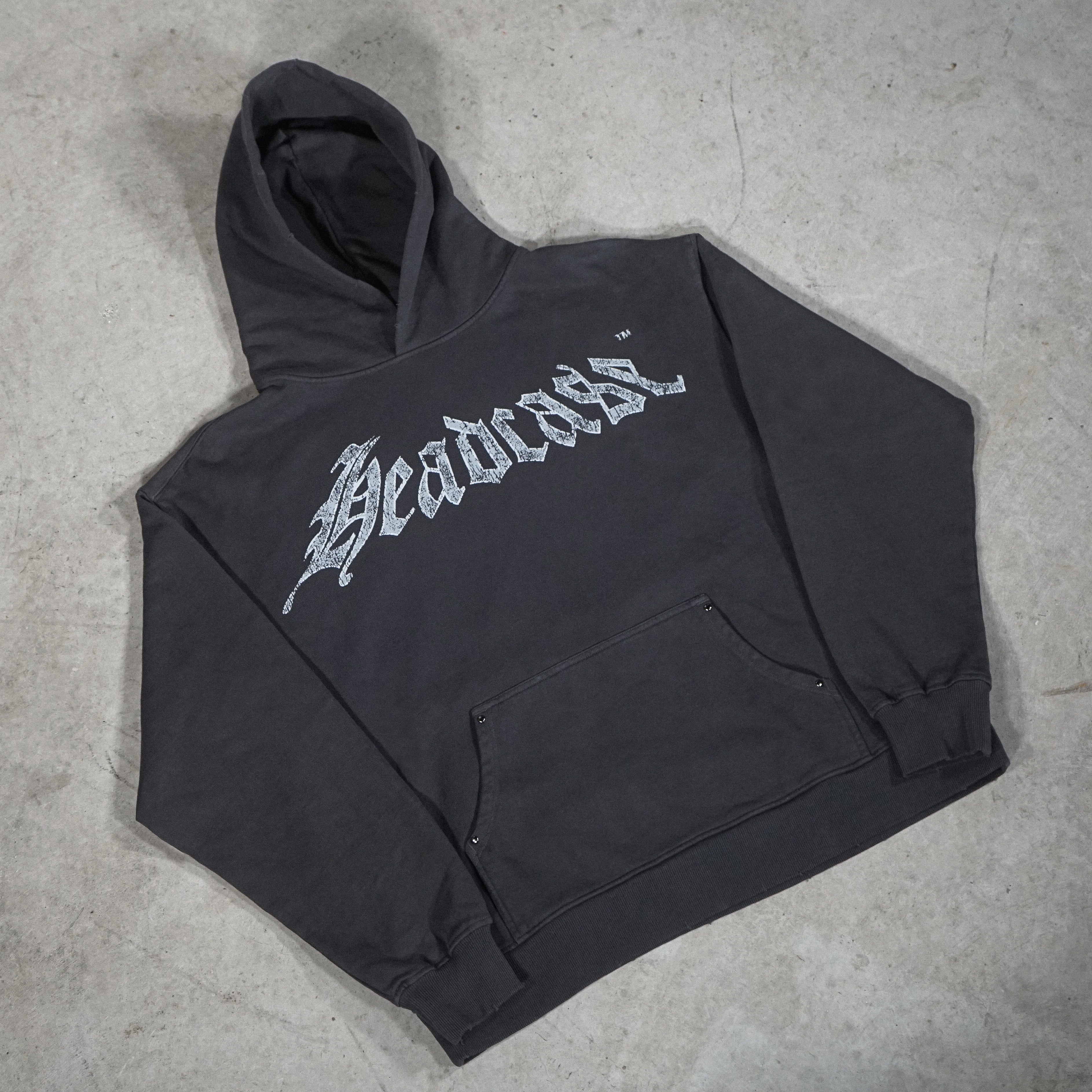 "CRACKED" DISTRESSED HOODIE (SHADOW)
