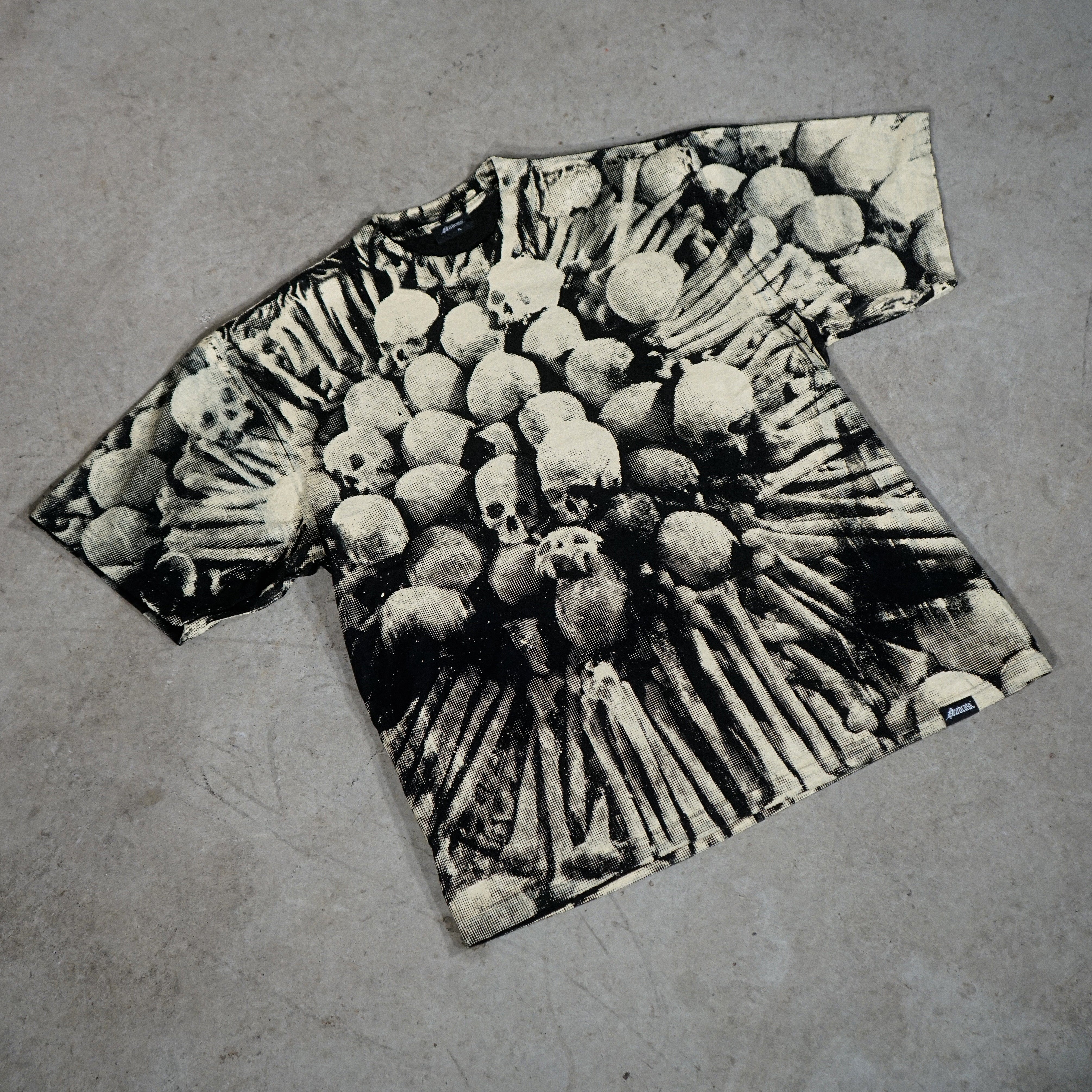 "REMAINS" ALL OVER PRINT T-SHIRT (BLACK)
