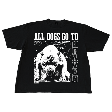 "ALL DOGS GO TO HEAVEN" T-SHIRT (BLACK)