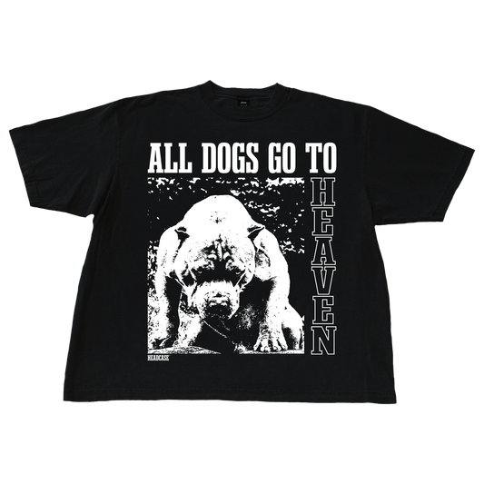 "ALL DOGS GO TO HEAVEN" T-SHIRT (W/BLACK)