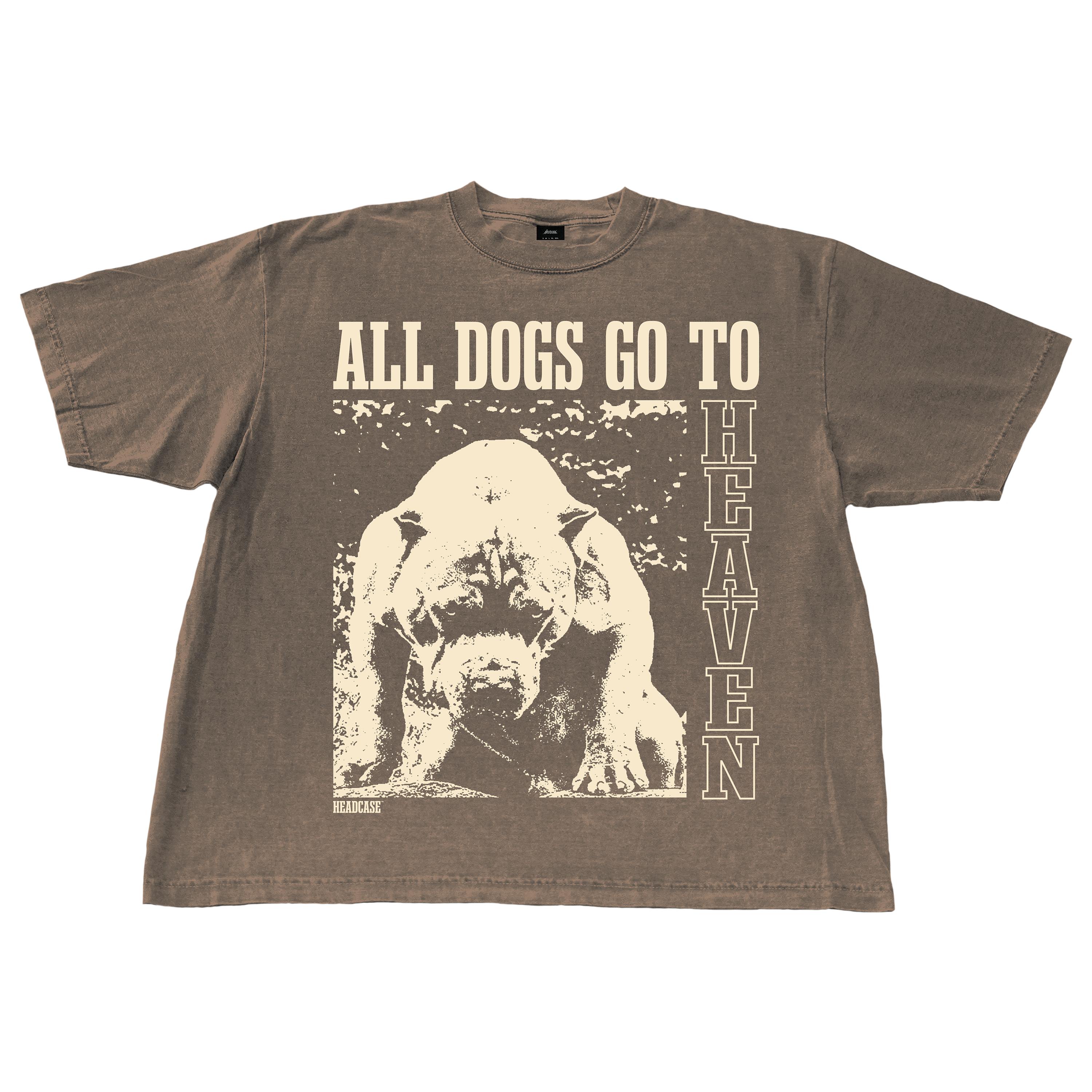 "ALL DOGS GO TO HEAVEN" T-SHIRT (MOCHA)