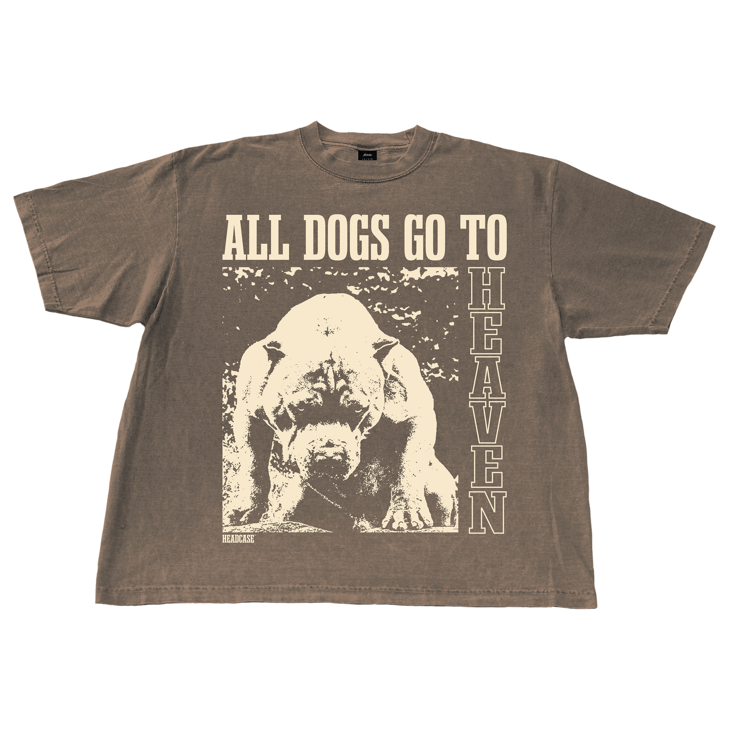 "ALL DOGS GO TO HEAVEN" T-SHIRT (CR/MOCHA)